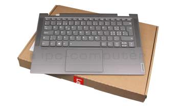 Keyboard incl. topcase CH (swiss) grey/grey with backlight original suitable for Lenovo Yoga C740-14IML (81TC)