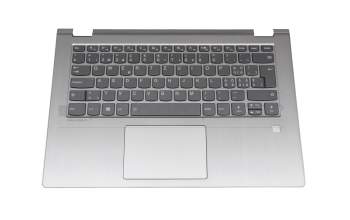 Keyboard incl. topcase CH (swiss) grey/silver with backlight original suitable for Lenovo Flex 6-14IKB (81EM)