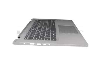 Keyboard incl. topcase CH (swiss) grey/silver with backlight original suitable for Lenovo Flex 6-14IKB (81EM)