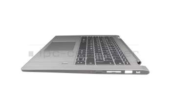 Keyboard incl. topcase CH (swiss) grey/silver with backlight original suitable for Lenovo Flex 6-14IKB (81EM)