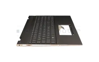 Keyboard incl. topcase DE (german) anthracite/grey with backlight original suitable for HP Spectre x360 15-ch000