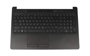 Keyboard incl. topcase DE (german) black/black (Diamond pattern) original suitable for HP 15-da0000