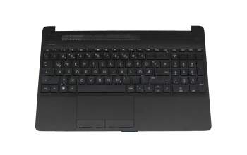 Keyboard incl. topcase DE (german) black/black (PTP) original suitable for HP 15-gw0000