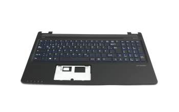 Keyboard incl. topcase DE (german) black/black incl. blue WASD arrows original suitable for Medion Erazer P6661 (D15SHN)