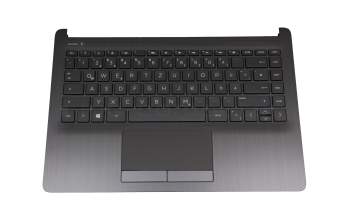 Keyboard incl. topcase DE (german) black/black original suitable for HP 14-ma0000
