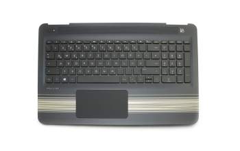 Keyboard incl. topcase DE (german) black/black original suitable for HP Pavilion 15-au000