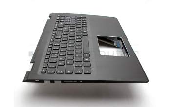 Keyboard incl. topcase DE (german) black/black original suitable for Lenovo Flex 3-1570 (80JM)