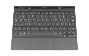 Keyboard incl. topcase DE (german) black/black original suitable for Lenovo Tablet 10 (20L4)