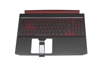Keyboard incl. topcase DE (german) black/black/red with backlight original suitable for Acer Nitro 5 (AN515-43)