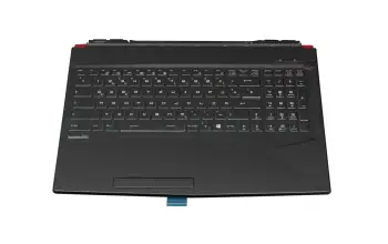 Keyboard incl. topcase DE (german) black/black/red with backlight original suitable for MSI GL63 8SD/8SDK (MS-16P7)