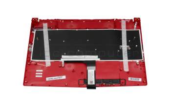 Keyboard incl. topcase DE (german) black/black/red with backlight original suitable for MSI GL63 8SD/8SDK (MS-16P7)