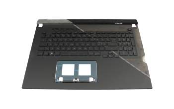 Keyboard incl. topcase DE (german) black/black/transparent/grey with backlight original suitable for Asus G733ZW