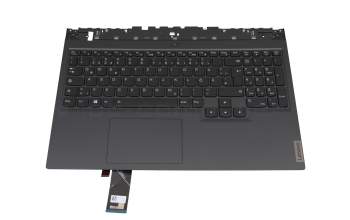 Keyboard incl. topcase DE (german) black/black with backlight RGB original suitable for Lenovo Legion 5-15ACH6H (82JU)