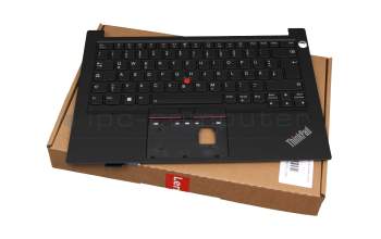 Keyboard incl. topcase DE (german) black/black with backlight and mouse-stick original suitable for Lenovo ThinkPad E14 G3 (20YD)