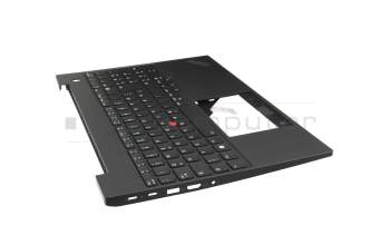 Keyboard incl. topcase DE (german) black/black with backlight and mouse-stick original suitable for Lenovo ThinkPad E16 Gen 1 (Type 21JN/21JQ)