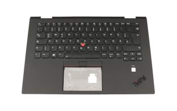 Keyboard incl. topcase DE (german) black/black with backlight and mouse-stick original suitable for Lenovo ThinkPad X1 Yoga (20LD/20LE/20LF/20LG)