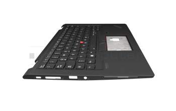 Keyboard incl. topcase DE (german) black/black with backlight and mouse-stick original suitable for Lenovo ThinkPad X13 Yoga (20SY/20SX)