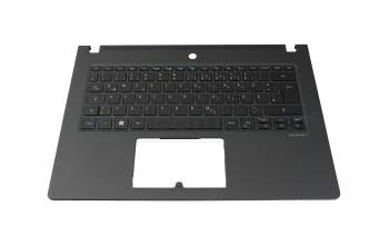 Keyboard incl. topcase DE (german) black/black with backlight original suitable for Acer TravelMate P6 (TMP614-51-G2)