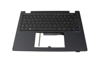 Keyboard incl. topcase DE (german) black/black with backlight original suitable for Acer TravelMate P6 (TMP614RN-52)