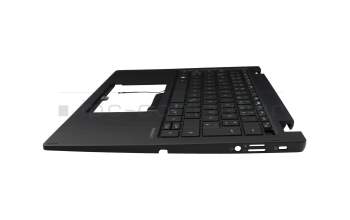 Keyboard incl. topcase DE (german) black/black with backlight original suitable for Acer TravelMate P6 (TMP614RN-52)