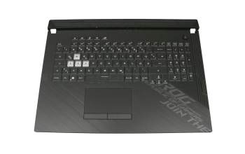 Keyboard incl. topcase DE (german) black/black with backlight original suitable for Asus ROG Strix G17 G712LW