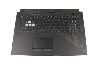 Keyboard incl. topcase DE (german) black/black with backlight original suitable for Asus ROG Strix SCAR II GL704GM