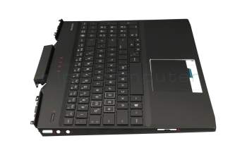 Keyboard incl. topcase DE (german) black/black with backlight original suitable for HP Omen 15-dc1000