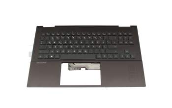 Keyboard incl. topcase DE (german) black/black with backlight original suitable for HP Omen 16-c0000