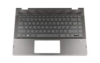 Keyboard incl. topcase DE (german) black/black with backlight original suitable for HP Pavilion x360 14-cd0500