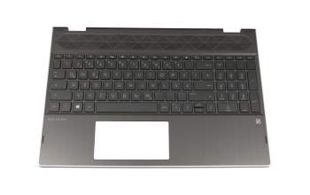 Keyboard incl. topcase DE (german) black/black with backlight original suitable for HP Pavilion x360 15-cr0300