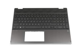 Keyboard incl. topcase DE (german) black/black with backlight original suitable for HP Pavilion x360 15-dq0200