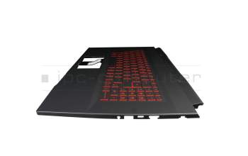 Keyboard incl. topcase DE (german) black/black with backlight original suitable for MSI GF76 Katana 11SC/11UC/11UCK (MS-17L2)
