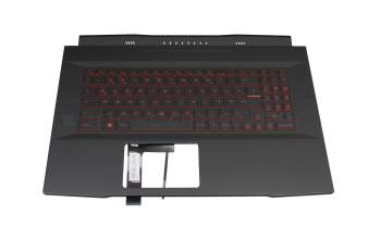 Keyboard incl. topcase DE (german) black/black with backlight original suitable for MSI GF76 Katana 11UCX/11UC/11UCK (MS-17L2)
