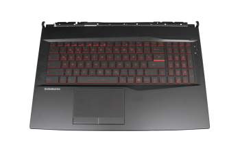 Keyboard incl. topcase DE (german) black/black with backlight original suitable for MSI GL75 9SC/9SCK (MS-17E4)