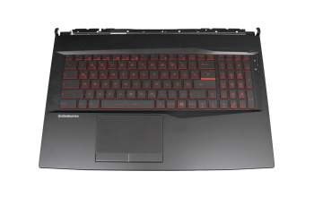 Keyboard incl. topcase DE (german) black/black with backlight original suitable for MSI GL75 Leopard 10SCSK/10SCXK (MS-17E8)