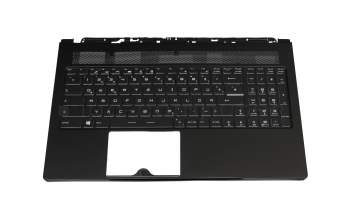 Keyboard incl. topcase DE (german) black/black with backlight original suitable for MSI GS63 Stealth 8RC/8RD (MS-16K6)