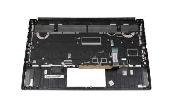 Keyboard incl. topcase DE (german) black/black with backlight original suitable for MSI GS76 Stealth 11UH/11UG/11UE (MS-17M1)