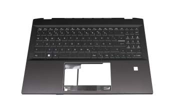 Keyboard incl. topcase DE (german) black/black with backlight original suitable for MSI Summit E16 Flip A12UCT/A12UDT