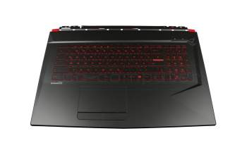 Keyboard incl. topcase DE (german) black/black with backlight red backlight original suitable for MSI GL73 7RD (MS-17C4)