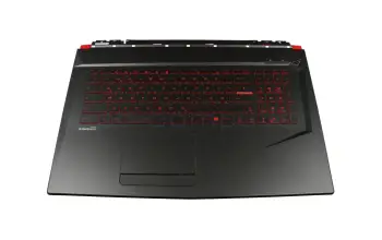 Keyboard incl. topcase DE (german) black/black with backlight red backlight original suitable for MSI GL73 9RC/9RCX/9SC (MS-17C8)