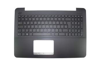 Keyboard incl. topcase DE (german) black/black with brushed pattern original suitable for Asus A555LF