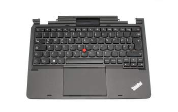 Keyboard incl. topcase DE (german) black/black with mouse-stick original suitable for Lenovo ThinkPad Helix (3702)