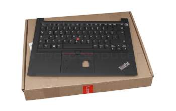 Keyboard incl. topcase DE (german) black/black with mouse-stick without backlight original suitable for Lenovo ThinkPad E14 (20RA/20RB)