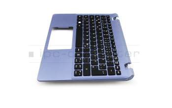 Keyboard incl. topcase DE (german) black/blue original suitable for Acer Aspire E3-112-C4LF