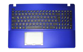 Keyboard incl. topcase DE (german) black/blue original suitable for Asus F552EA