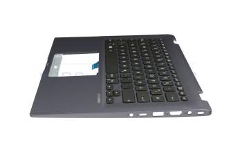 Keyboard incl. topcase DE (german) black/blue with backlight original suitable for Asus VivoBook Flip 14 TP412UA