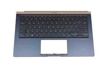 Keyboard incl. topcase DE (german) black/blue with backlight original suitable for Asus ZenBook 14 UX433FAC
