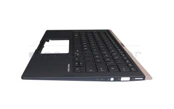 Keyboard incl. topcase DE (german) black/blue with backlight original suitable for Asus ZenBook 14 UX433FAC