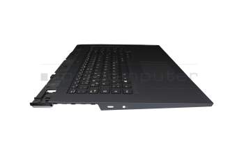 Keyboard incl. topcase DE (german) black/blue with backlight original suitable for Lenovo Legion 5-17ACH6H (82JY)