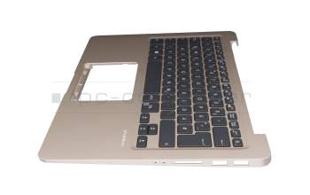 Keyboard incl. topcase DE (german) black/champagne with backlight original suitable for Asus VivoBook 14 X411UA